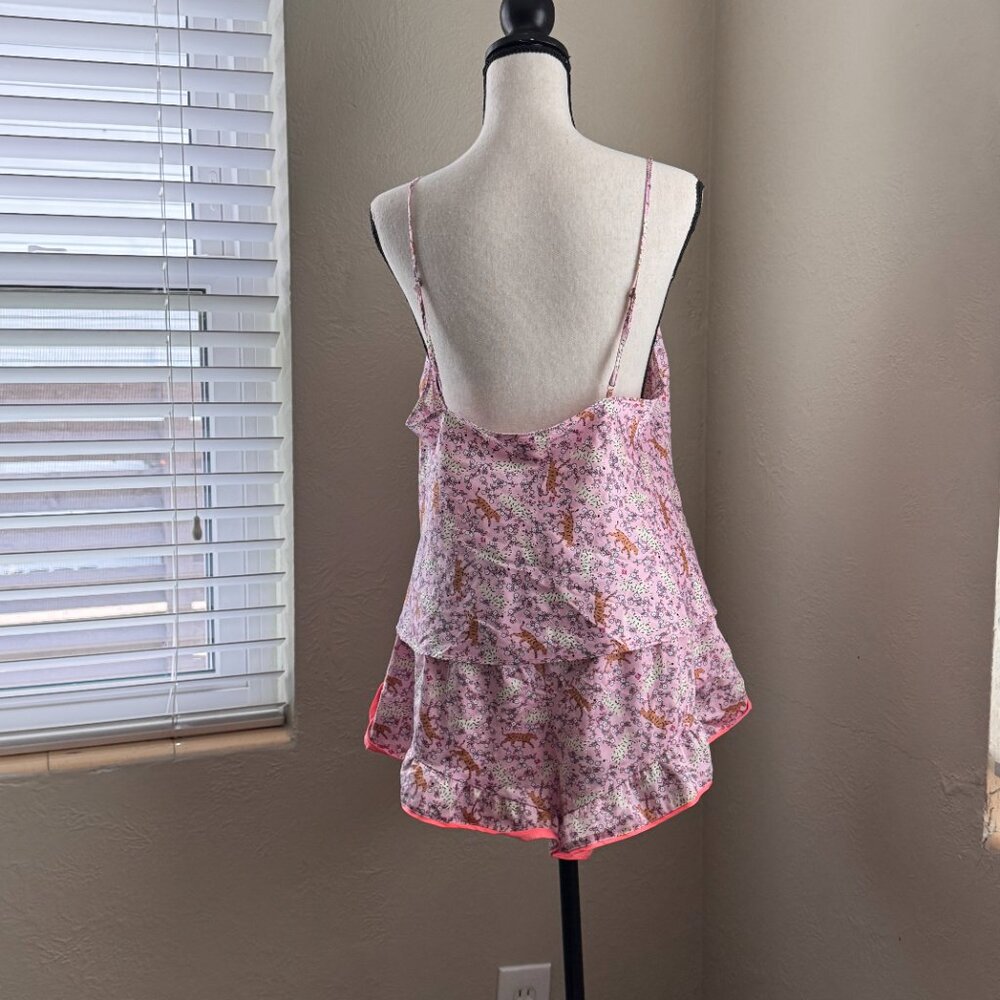 Victoria’s Secret Pink Leopard Floral Satin Pajama Set – Mixed Sizes (Top L, Bot - Picture 7 of 13